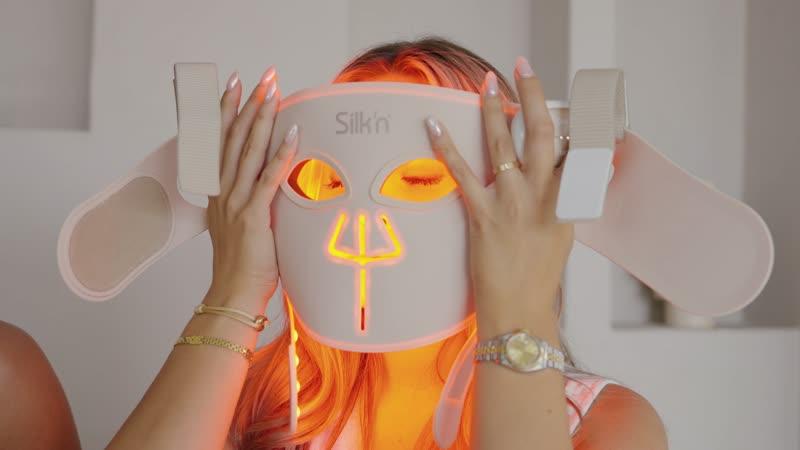 Video showing woman putting on the LED Face Mask Pro