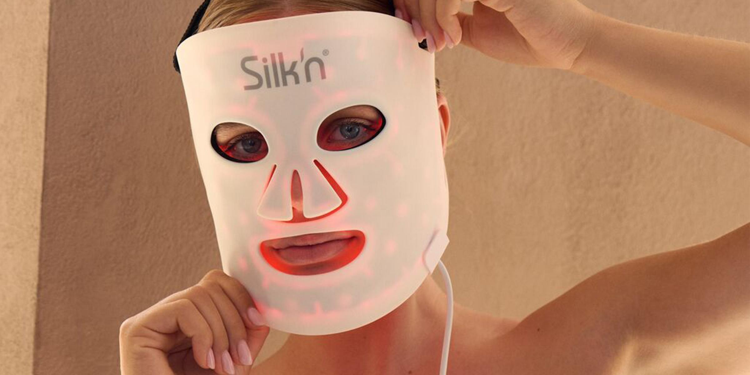 Woman using Silk'n LED Face Mask 100