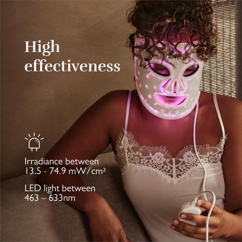 Irradiance and wavelengths of the LED Face Mask 100
