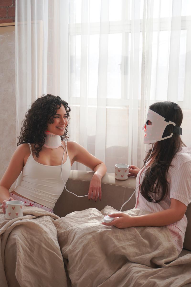 Woman using Silk'n LED Masks