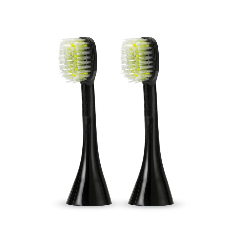 ToothWave Brush Heads, Extra Soft, Small, Black, 2 pieces