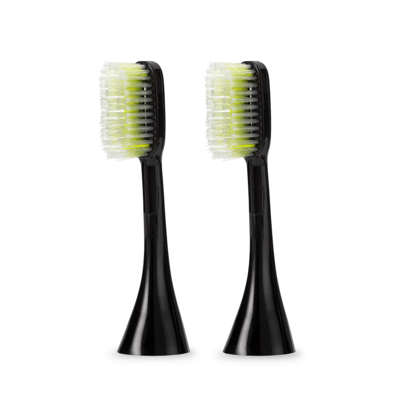ToothWave Brush Heads, Extra Soft, Large, Black, 2 pieces