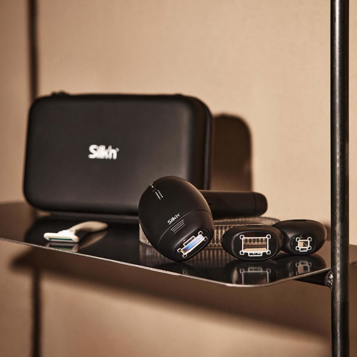 Black Silk'n hair removal device with luxury case for safe storage