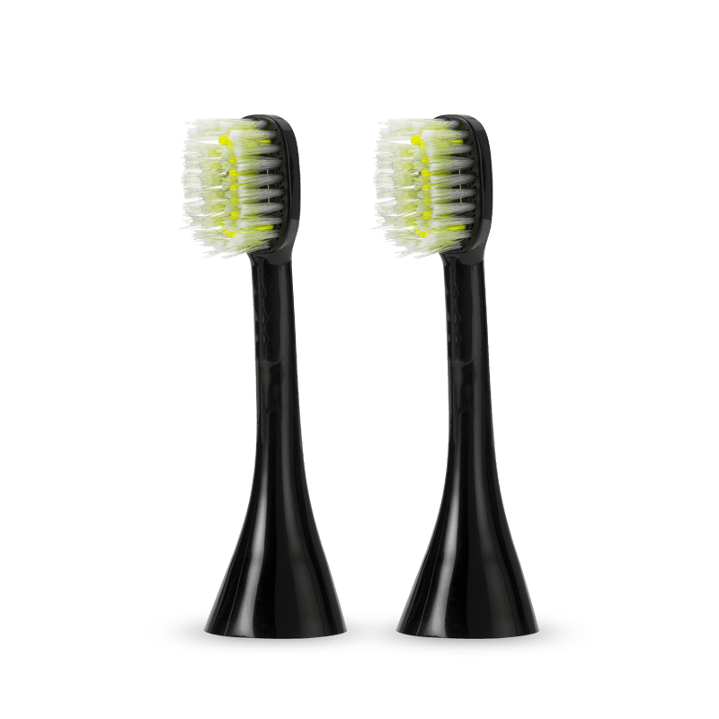 ToothWave Aufsteckbürsten, Soft, Small, Schwarz, 2 Stück