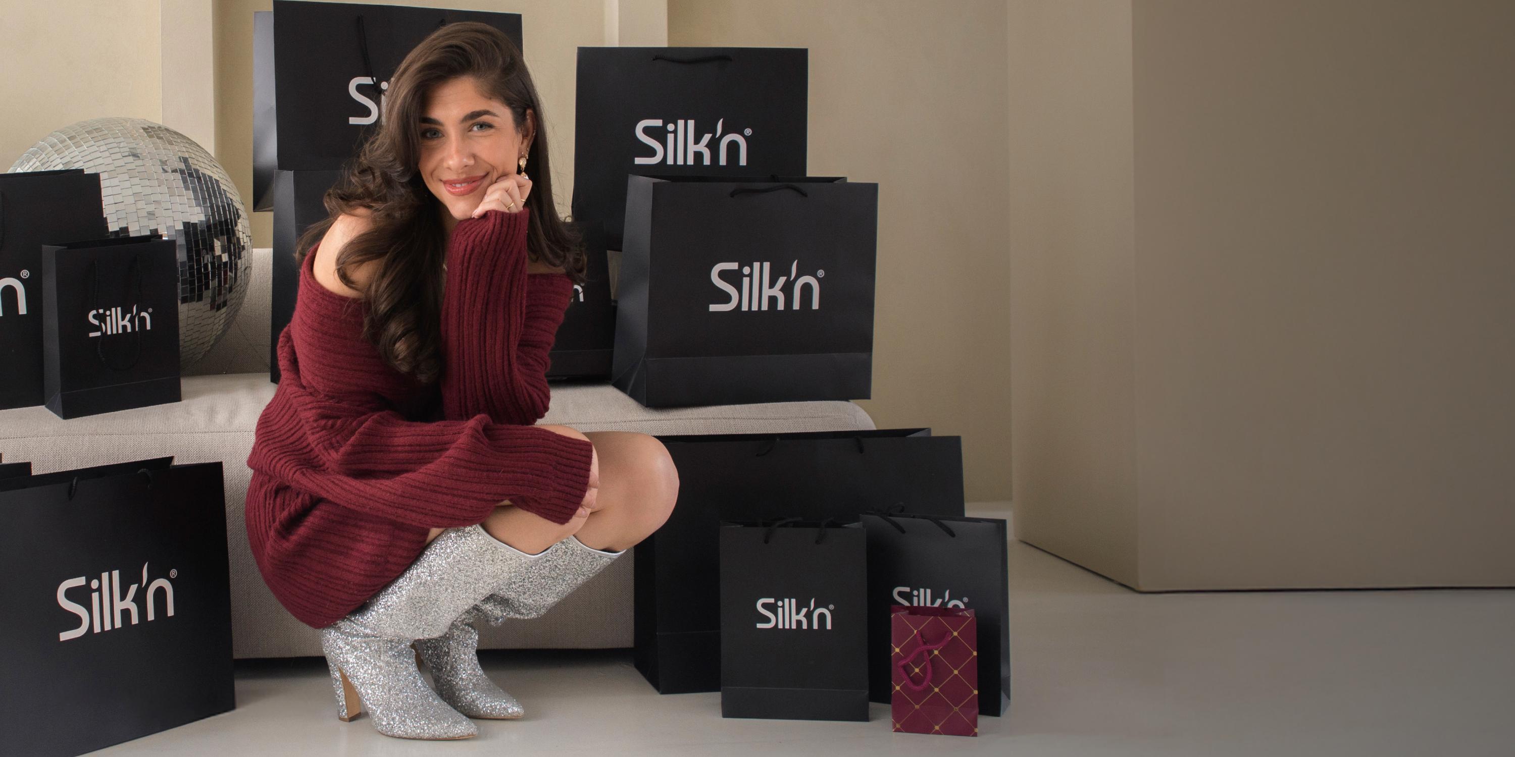 Woman wearing the LED Face Mask 100