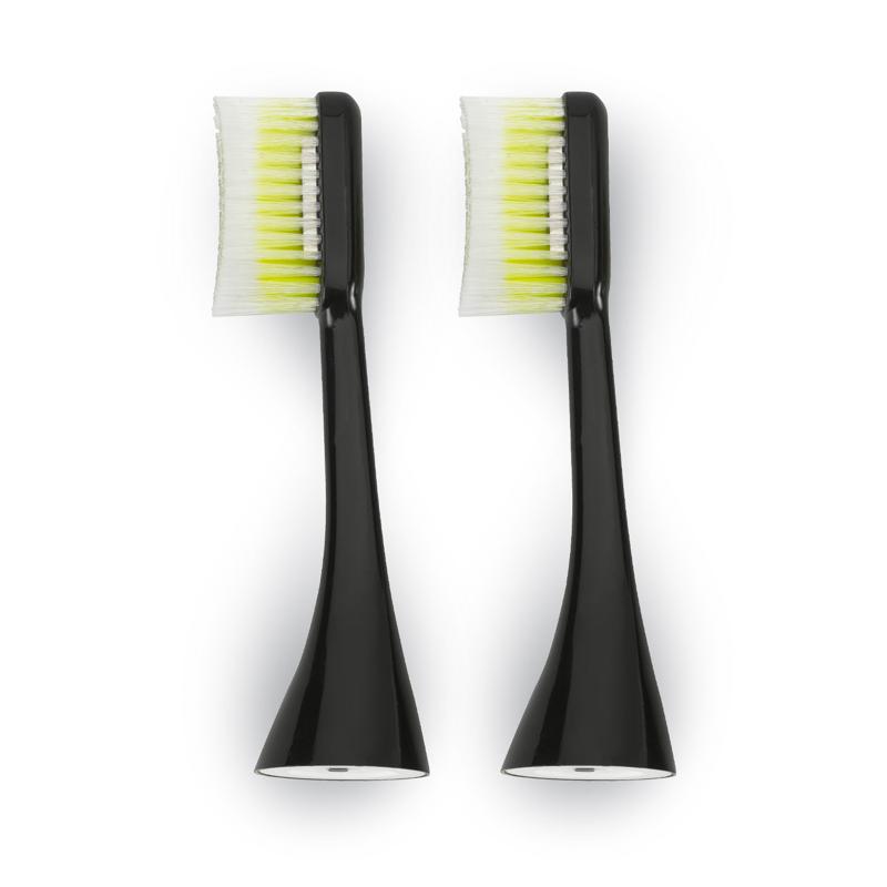 ToothWave Aufsteckbürsten, Extra Soft, Large, Schwarz, 2 Stück